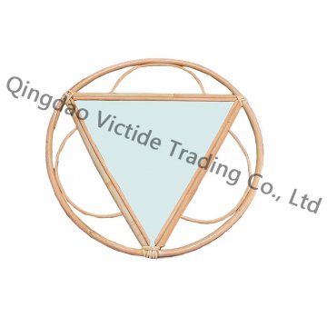 Round Rattan Frame with Triangle Wall Mirror